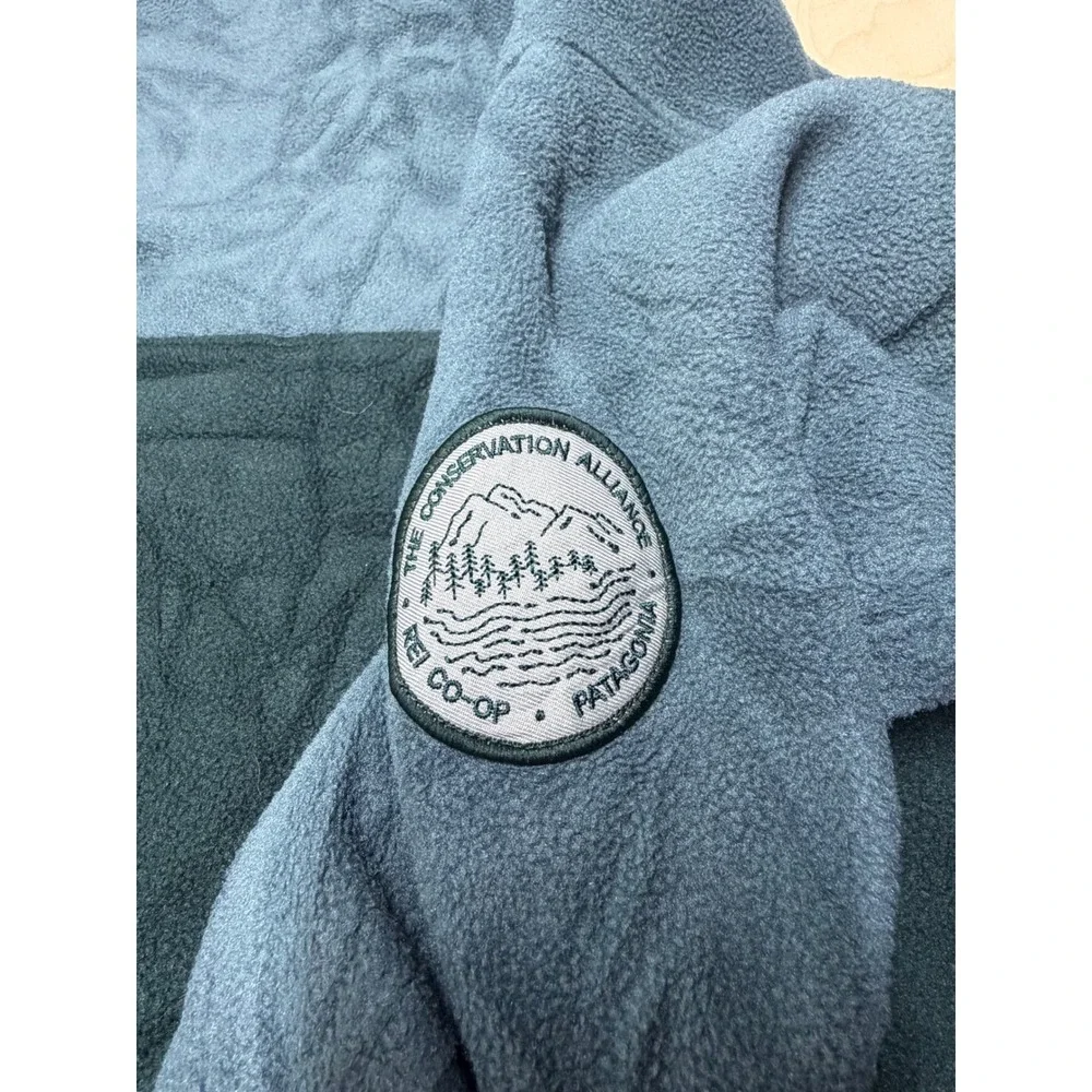 Patagonia Synchilla Fleece Pullover Men Large Blue Green Snap reí conservation